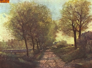 Baumallee bei einem St�dtchen  nach Sisley
